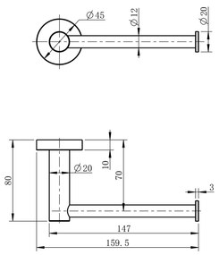 Sapho XR723B X-Round držiak toaletného papiera, bez krytu, čierna
