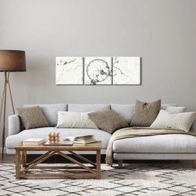 Obraz - Biely mramor (s hodinami) (90x30 cm)