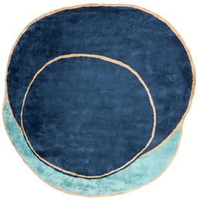 Viskózový koberec 200 x 200 cm námornícka modrá KANRACH Beliani