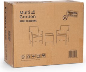 Technorattanový záhradný nábytok set 2 stoličky stôl čierny MultiGarden