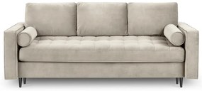 Béžová zamatová rozkladacia pohovka Milo Casa Santo