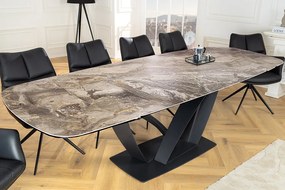 Rozkladací keramický jedálenský stôl Magma 180-220-260cm taupe mramor