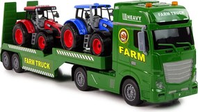 LEAN Toys Sada „Farma“ – odťahovka, nákladné auto, traktor, zvuky a svetlá, 3 diely