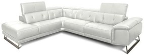 Kožená sedacia súprava SIENA, Ľavá, biela (macadamia-optic-white)