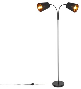 Moderná stojaca lampa čierna 2-svetlo - Carmen