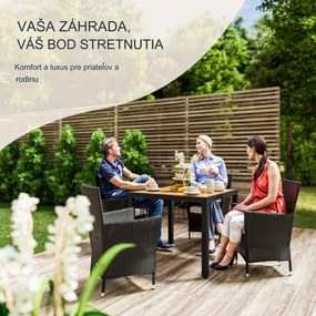 InternetovaZahrada Záhradná ratanová zostava Berlin 1+4 - čierna/drevo