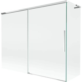 Mexen Rox, L posuvná 2-krídlová vaňová zástena 190 + 80 x 150 cm, 8mm číre sklo, chrómový profil, 8C9L-190-080-01-00