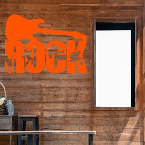 Veselá Stena Samolepka na stenu na stenu Nápis ROCK Farba: černá