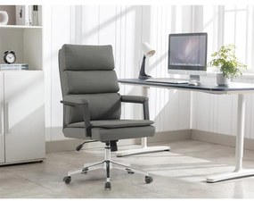 Autronic BONTEC Kancelárske kreslo, hojdací mechanizmus, šedá ekokoža, KA-D8104 GREY Farba: Šedá