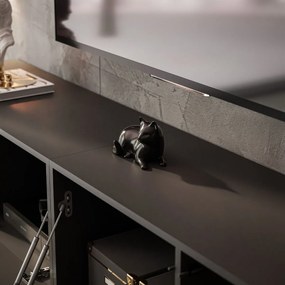 ZÁVESNÝ TV STOLÍK ELEGANTE 200 ČIERNÝ LESK