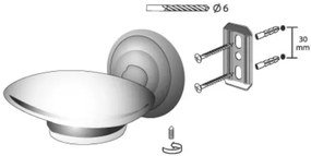 BISK Erga Deco, keramická miska na mydlo, antická mosadz, ERG-00405