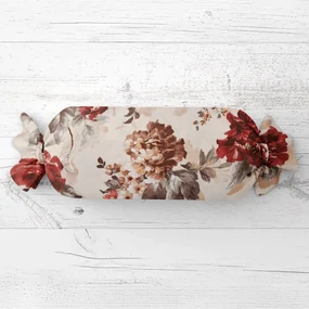 Biante Vankúš valec bonbon Sandra SA-399 Červené pivonky na pieskovom 15x40 cm
