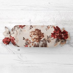 Biante Vankúš valec bonbon Sandra SA-399 Červené pivonky na pieskovom 15x40 cm