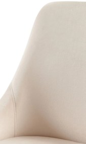 Jedálenská stolička Elmira - zamat, čierny rám - Krémová