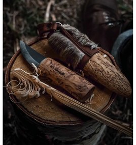 Fínsky nôž Roselli Grandfather 18cm, sobia kožušina / dárkový set