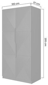 Skriňa Asha 100 cm - kašmírová / čierne úchytky