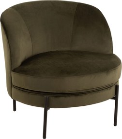 Zelené zamatové okrúhle kreslo Lounge chair Jammy Green - 71*67*66cm