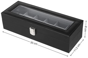 Box na hodinky Watch2, 30x8x11,2 cm, čierna/sivá