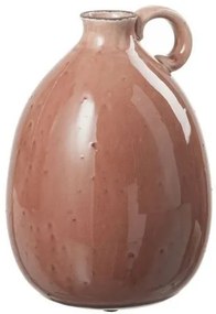 Hnedá keramická váza s uchom Florero - ∅ 19 * 26 cm