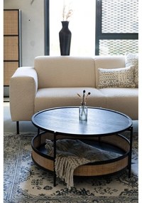 Okrúhly konferenčný stolík v čierno-prírodnej farbe ø 80 cm Makoto – White Label