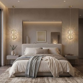 Toolight Toolight, LED závesné stropné, 6W, 500lm, G148-2CP, zlatá matná, OSW-04704