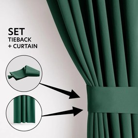 Tmavozelený zatemňovací termo záves 140x270 cm Pleat – Restilo