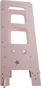 Rastúca detská učebná veža, ružová, výškovo nastaviteľná