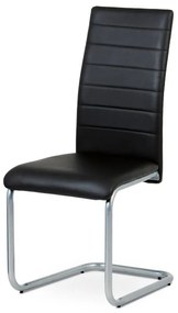 Moderná jedálenská stolička v čiernej koženke s pohupovacou podnožou