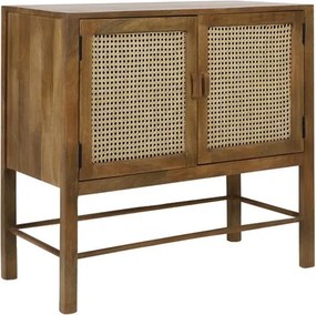 Drevená komoda Nipas s bambusovým výpletom - 88 * 40 * 84cm