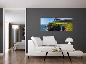 Obraz - Vodopád Múlafossur (120x50 cm)