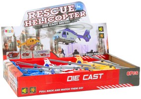 LEAN TOYS Záchranársky vrtuľník, kovový – 3 typy