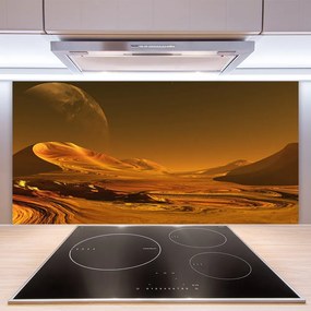 Sklenený obklad Do kuchyne Púšť vesmír príroda 140x70 cm