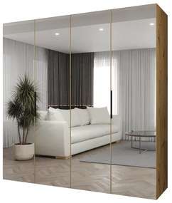 Šatníková skriňa 200 cm Mirabella 3 (dub artisan + čierna). Akcia -20%. Vlastná spoľahlivá doprava až k Vám domov. 1126468