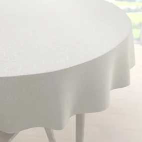 Biante Teflónový okrúhly obrus TF-010 Ornamenty - smotanový Ø 130 cm