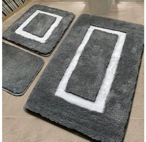 SADA 3x Kúpeľňová predložka 60/60/100 cm antracit