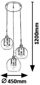 Rabalux 6496 - Luster na lanku PHILANA 3xE27/60W/230V