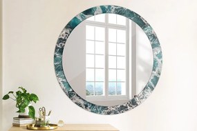 Okrúhle dekoračné zrkadlo s motívom Turbulentné more fi 90 cm