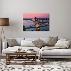 Obraz - Panorama mesta, Budapešť, Maďarsko (90x60 cm)