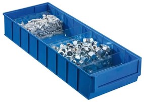 Allit Plastový regálový box ShelfBox typ F - 183 x 500 x 81 mm, 8 ks, modrý