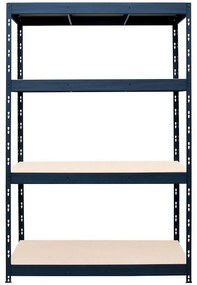 Kovový regál nitovaný Stabil čierny 180x150x60cm 400kg/4 polic