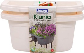 BAMA Závesný kvetináč na zábradlie KLUNIA, 40 cm, farba krémová Množstvo: 2 ks