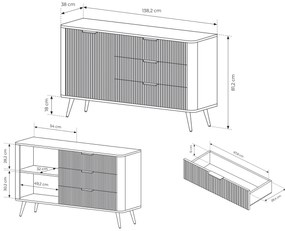 Komoda Lante 138 D3S - béžová