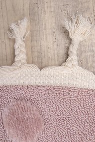 Koberec Skandi Kids A2565A so strapcami ružový / krémový kruh