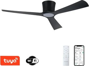 ZEVENTI - LED stropný ventilátor AUREX LED/24W/230V Wi-Fi Tuya čierna + diaľkový ovládač