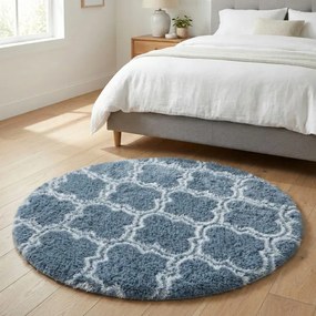 Protišmykový koberec DECOR strieborný kruh