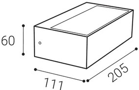 LED2 Vonkajšie nástenné LED osvetlenie KVADER, 2x4,5W, teplá biela, hranaté, antracitové, IP54