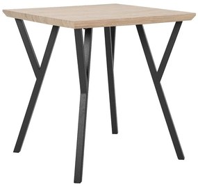 Jedálenský stôl 70 x 70 cm svetlé drevo/čierna BRAVO Beliani