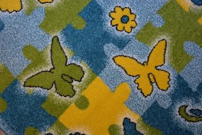 Kusový koberec KIDS butterfly modrý C429