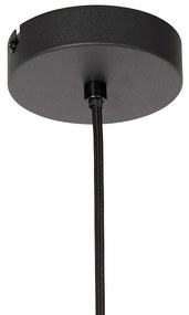 Závesné svietidlo v štýle Art Deco čierne s dymovým sklom - Bizle