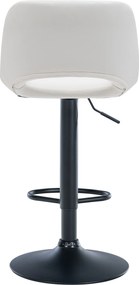 Barová stolička Camden - koženka, čierny rám - Biela
